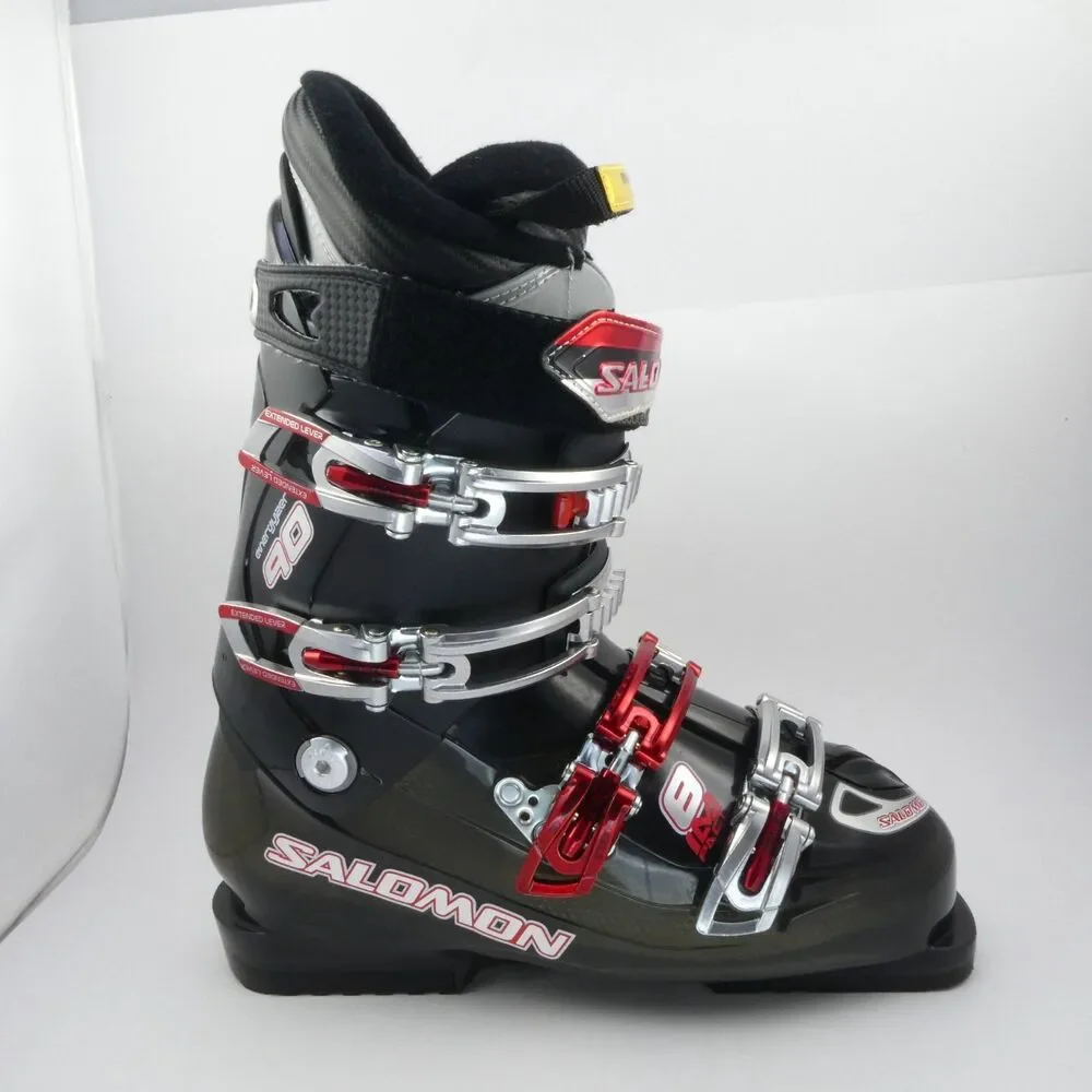 Salomon Impact 8 Ski Boots Black Size 27 Translucent Shell Red Buckle $635